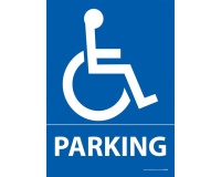 Panneau de stationnement - Parking logo PMR - Aludibond 210 x 150 mm