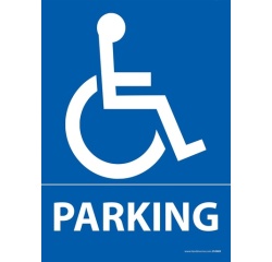 Panneau de stationnement - Parking logo PMR - Aludibond 210 x 150 mm
