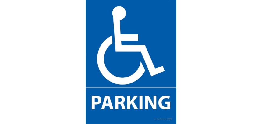 Panneau de stationnement - Parking logo PMR - Aludibond 210 x 150 mm