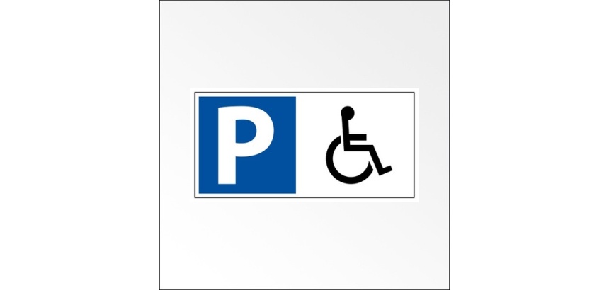 Panneau - Parking PMR réservé - 400x200 mm - Aludibond