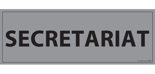 Signalétique d'information - Pictogramme Secrétariat - 210 x 75 mm PVC 2 mm Gris