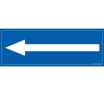 Panneau flèche vers la gauche - fond bleu 210 x 75 mm
