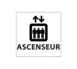 Panneau d Information - Pictogramme Ascenseur - 250 x 250 mm PVC 2 mm