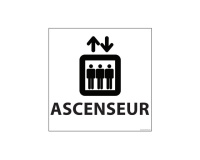Panneau d Information - Pictogramme Ascenseur - 250 x 250 mm Vinyle Souple Autocollant
