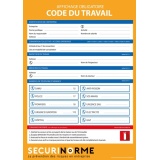 Panneau - Affiche Code du travail obligatoire - 297x420 mm