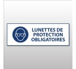 Panneau - EPI - Lunettes de protection Obligatoire - M004 297 x 105 mm Vinyle Souple Autocollant