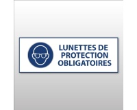 Panneau - EPI - Lunettes de protection Obligatoire - M004 297 x 105 mm Vinyle Souple Autocollant
