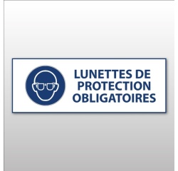 Panneau - EPI - Lunettes de protection Obligatoire - M004 297 x 105 mm Vinyle Souple Autocollant