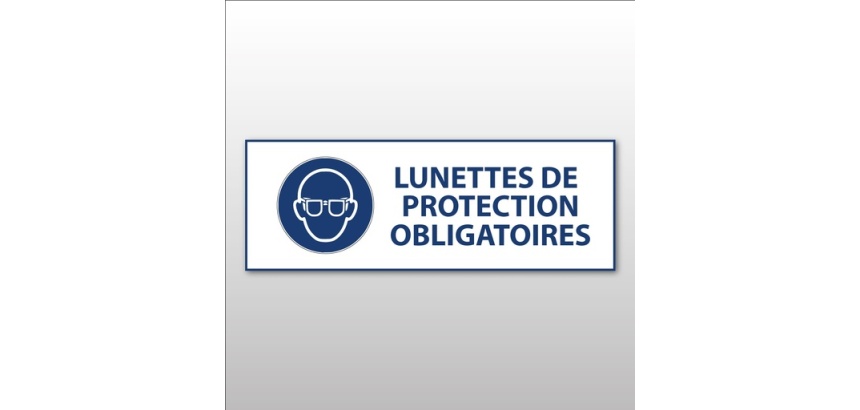Panneau - EPI - Lunettes de protection Obligatoire - M004 297 x 105 mm Vinyle Souple Autocollant