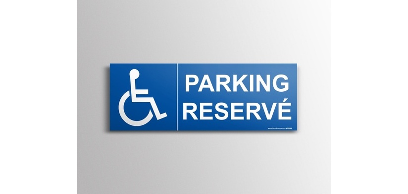 Panneau de signalétique - Pictogramme parking Réservé Handicapé