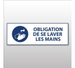 Panneau obligation - Obligation de se laver les mains - M011 450 x 150 mm PVC 2 mm