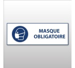 Signalétique EPI - Port du masque obligatoire - ISO 7010 450 x 150 mm Vinyle Souple Autocollant