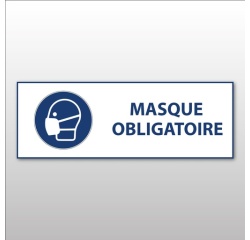 Signalétique EPI - Port du masque obligatoire - ISO 7010 297 x 105 mm Vinyle Souple Autocollant