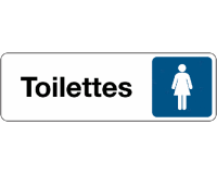 Panneau Toilettes Femme adhésif – 2 formats 250 x 80 mm Argent