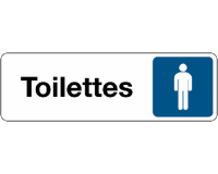 Panneau Toilettes Homme – Signalétique adhésive 250 x 80 mm Argent