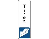 Panneau « Tirez » adhésif pour porte vitrée | Alu
