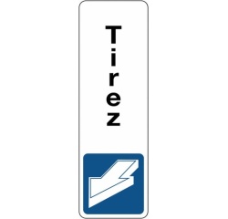 Panneau « Tirez » adhésif pour porte vitrée | Alu