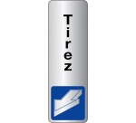 Panneau « Tirez » adhésif pour porte vitrée | Alu