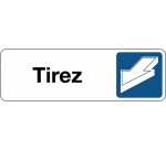Panneau “Tirez” – Polypropylène 150 x 47 mm Blanc