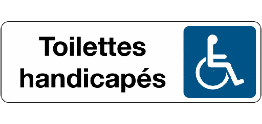 Panneau PMR Toilettes handicapés adhésif – Alu