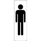 Panneau WC Homme adhésif PVC ou alu brossé – 2 formats 250 x 80 mm Argent
