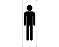 Panneau WC Homme adhésif PVC ou alu brossé – 2 formats