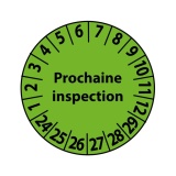 Pastilles vinyle - Prochaine inspection 25 mm - Lot de 7 Vinyle Souple Autocollant coloris vert