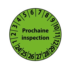 Pastilles vinyle - Prochaine inspection 25 mm - Lot de 7 Vinyle Souple Autocollant coloris vert