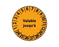Pastilles Calendrier adhésives - Valable jusqu'à... - Ø 25 mm Vinyle