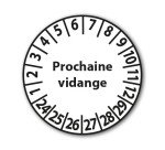 Pastilles Calendrier - Prochaine vidange - Ø 25 mm - Vendues en lot