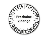 Pastilles Calendrier - Prochaine vidange - Ø 25 mm - Vendues en lot