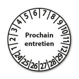 Pastilles - Calendrier entretien prochain - 25 mm - 25 ex Polymère Laminé