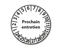 Pastilles - Calendrier entretien prochain - 25 mm - 25 ex Polymère Laminé