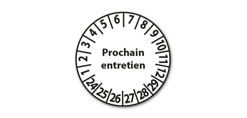 Pastilles - Calendrier entretien prochain - 25 mm - 25 ex