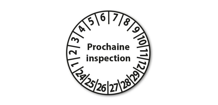 Pastilles Calendrier adhésives - Prochaine inspection - Ø 25 mm