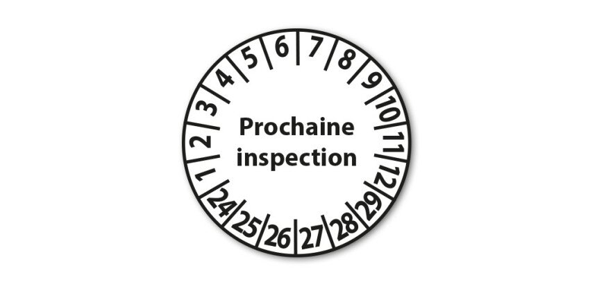 Pastilles Calendrier adhésives - Prochaine inspection - Ø 25 mm