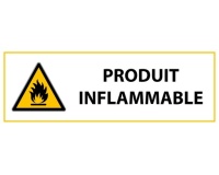 Panneau danger - Matières Inflammables - W021 - ISO 7010 297 x 105 mm Vinyle Souple Autocollant