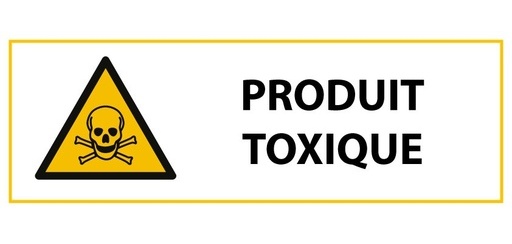 Signalétique de danger - Picto Produit toxique - W002 - ISO 7010 297 x 105 mm Vinyle Souple Autocollant