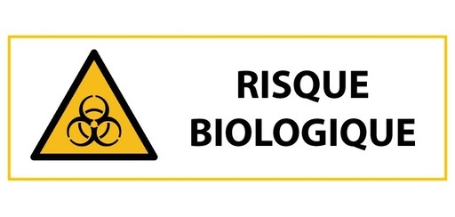 Signalétique de danger - Picto Risque biologique - W009 - ISO 7010 297 x 105 mm Vinyle Souple Autocollant