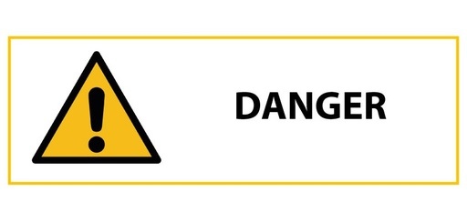 Signalétique de danger - Pictogramme Risque - W001 - ISO 7010 297 x 105 mm PVC 2 mm