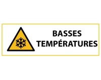 Signalétique danger W010 - Basses températures - Norme ISO 7010 450 x 150 mm PVC 2 mm