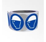 Rouleau de 250 pictos - Casque protection obligatoire - M014 100 mm