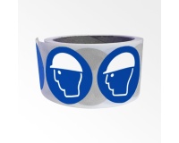 Rouleau de 250 pictos - Casque protection obligatoire - M014 100 mm