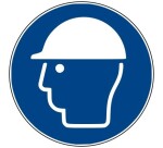 Rouleau de 250 pictos - Casque protection obligatoire - M014 100 mm
