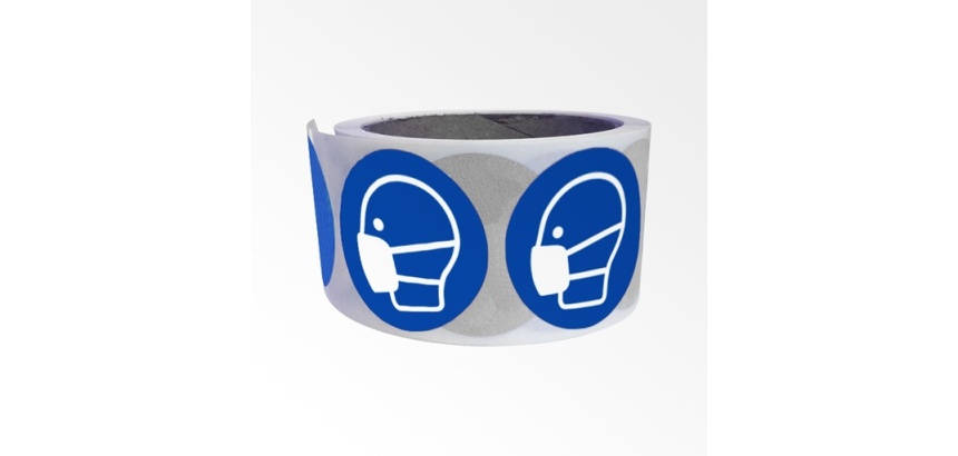 Rouleau de 250 pictos - Masque obligatoire - M016 - ISO 7010
