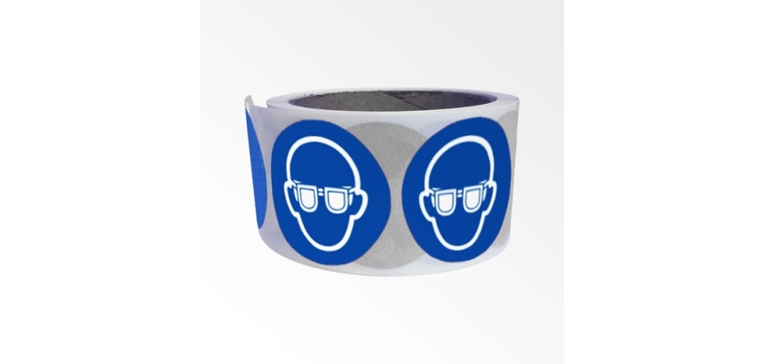 Rouleau de pictos - Lunettes protection obligatoires - M004 100 mm