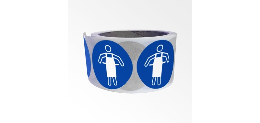 Rouleau de pictos - Tablier de protection obligatoire - M026 25 mm