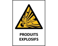 Panneau danger - Produits Explosifs - W002 - Norme ISO 7010 Vinyle Souple Autocollant A5