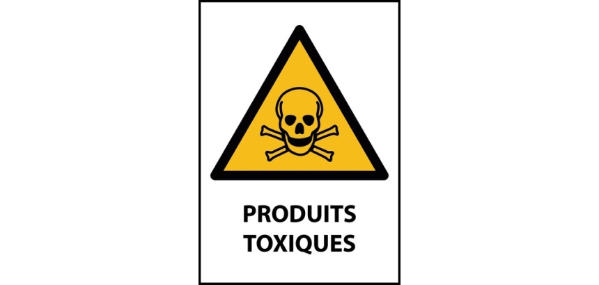 Signalétique de danger - Produits Toxiques - W016 - ISO 7010 Vinyle Souple Autocollant A4