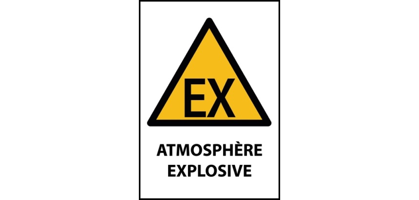 Panneau de danger - Atmosphère explosive - W021 - ISO 7010 Vinyle Souple Autocollant A4
